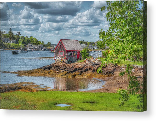 Harpswell Maine Acrylic Print featuring the photograph Lobster Shack in Mackerel Cove by Penny Polakoff