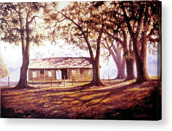 Log House Acrylic Print featuring the painting Log House on 421 by Randy Welborn