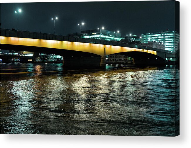 London Bridge Acrylic Print featuring the photograph London Bridge at night by Angelo DeVal