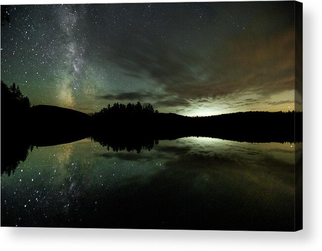 Vermont Acrylic Print featuring the photograph Long Pond at Night by Tim Kirchoff