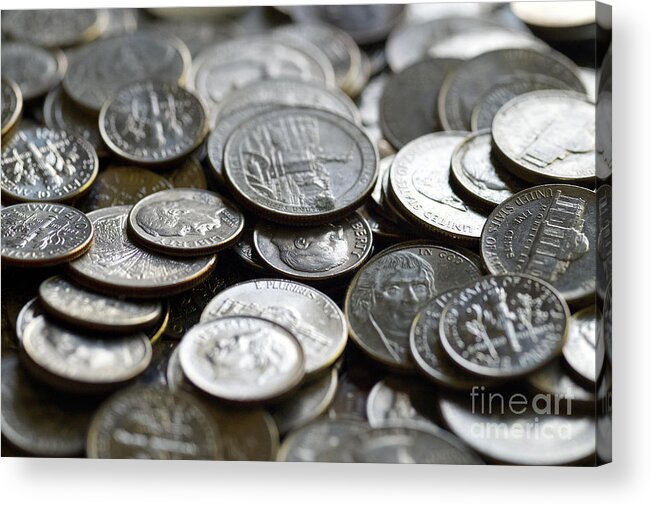 Coins Acrylic Print featuring the photograph Loose Change by Phil Perkins
