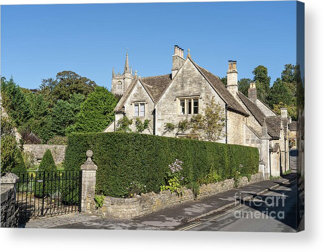 Wayne Moran Photograpy Acrylic Print featuring the photograph Lovely Manor Castle Combe Cotswold District England by Wayne Moran