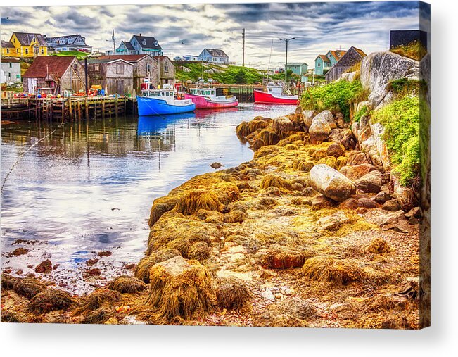 Peggy's Cove Acrylic Print featuring the photograph Low Tide at Peggy's Cove 3 by Tatiana Travelways