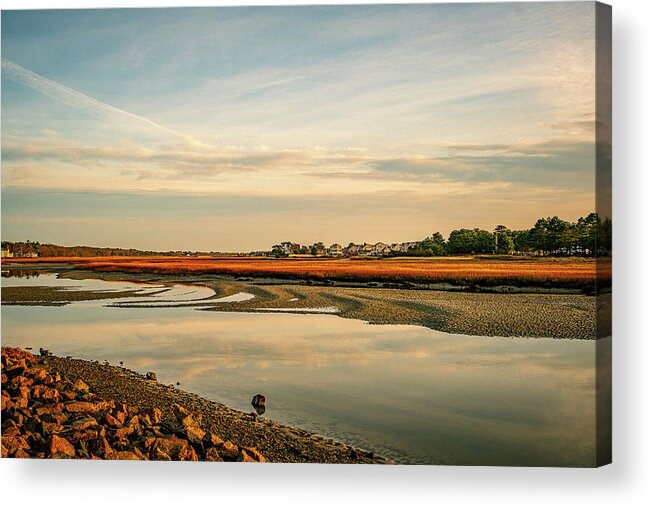 New Hampshire Acrylic Print featuring the photograph Low Tide, Ogunquit River. by Jeff Sinon