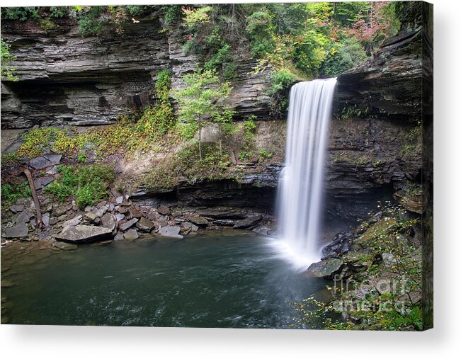 Greeter Falls Acrylic Print featuring the photograph Lower Greeter Falls 10 by Phil Perkins