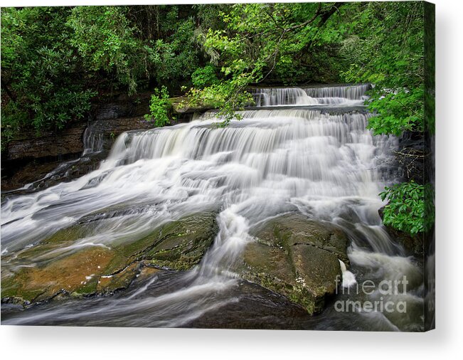 Lower Piney Falls Acrylic Print featuring the photograph Lower Piney Falls 21 by Phil Perkins