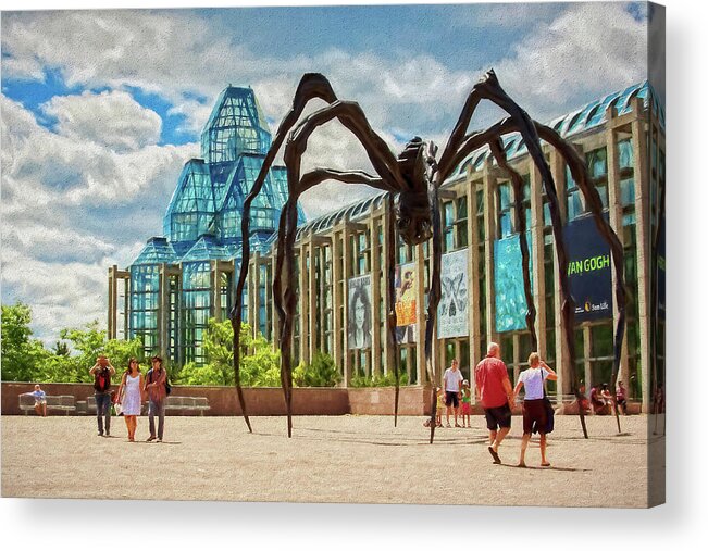 Maman Acrylic Print featuring the photograph Maman Spider Sculpture, Ottawa by Tatiana Travelways