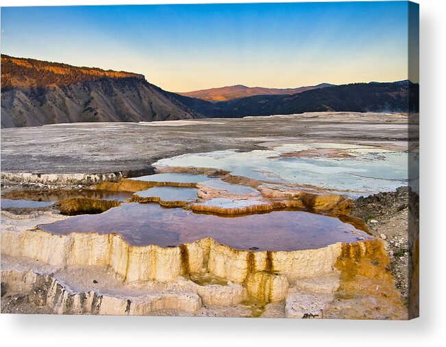 Mammoth Acrylic Print featuring the photograph Mammoth Hot Spring Yellowstone by Robert Blandy Jr