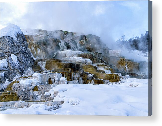 Yellowstone National Park Acrylic Print featuring the photograph Mammoth Hot Springs I by Cheryl Strahl