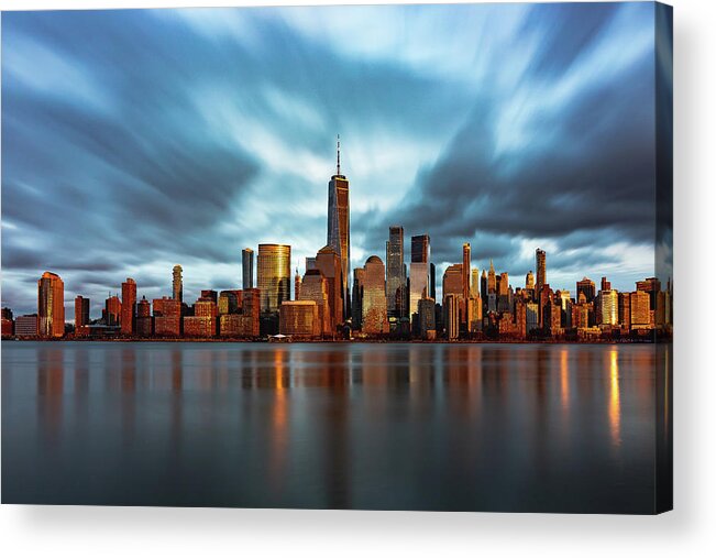 Manhattan Acrylic Print featuring the photograph Manhattan in Gold by Kevin Plant