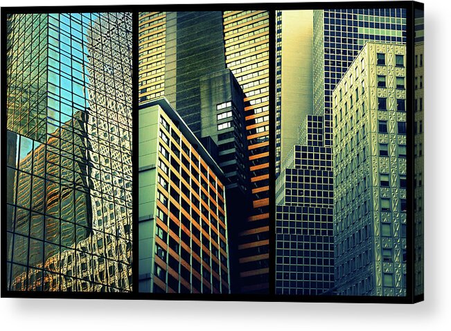 Architecture Acrylic Print featuring the photograph Manhattan Melange Triptych by Jessica Jenney