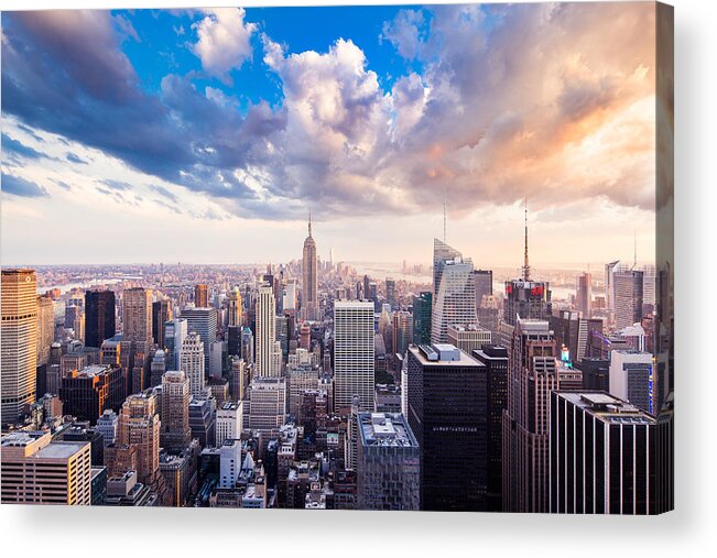 Downtown District Acrylic Print featuring the photograph Manhattan-New York by Yubo