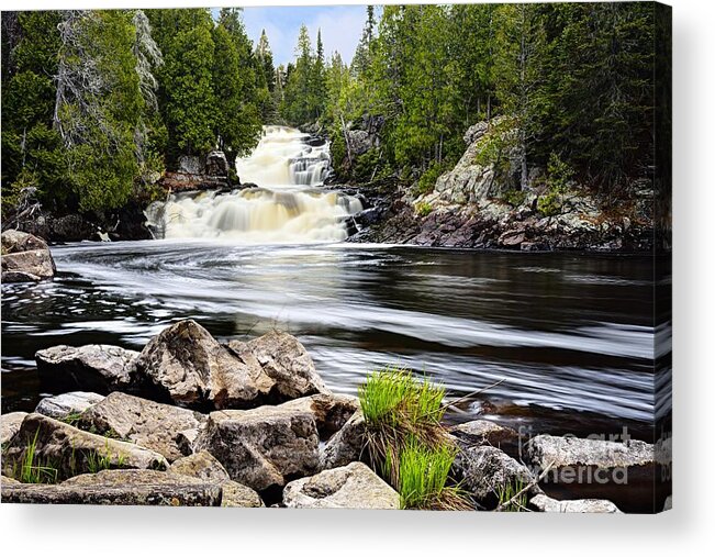 Photography Acrylic Print featuring the photograph Manitou Falls in Spring by Larry Ricker