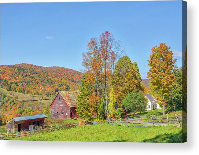 Maple Grove Farm Acrylic Print featuring the photograph Maple Grove Farm Vermont Fall Colors by Juergen Roth