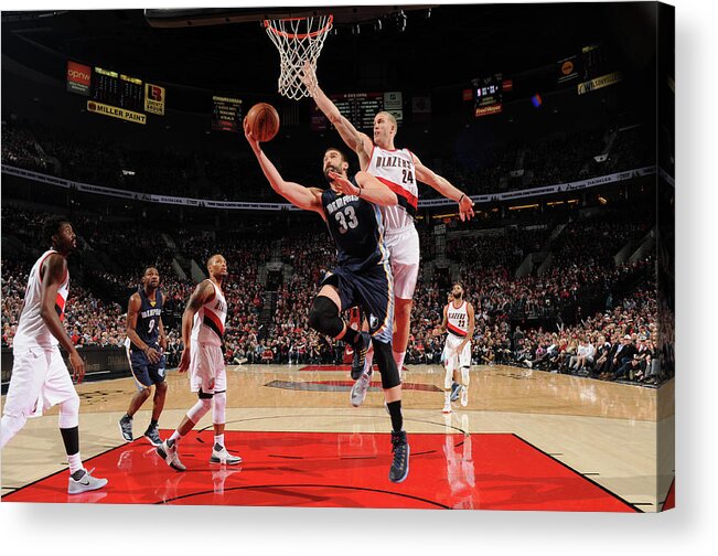 Marc Gasol Acrylic Print featuring the photograph Marc Gasol by Cameron Browne