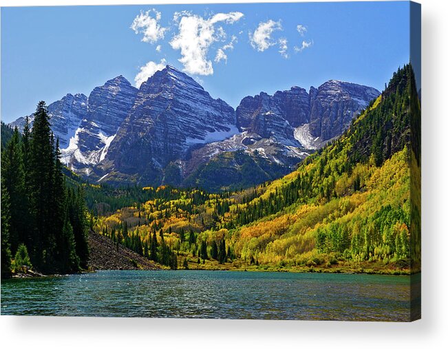 Landscapes Acrylic Print featuring the photograph Maroon Bells by Jeremy Rhoades