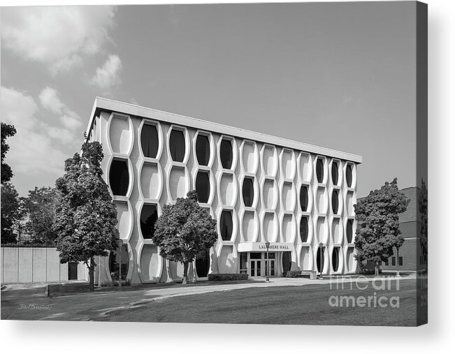 Marquette University Acrylic Print featuring the photograph Marquette University Lalumiere Hall by University Icons