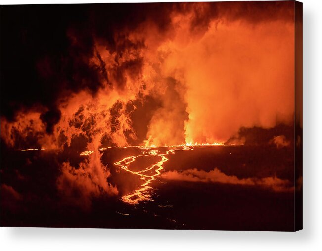 Mauna Loa Acrylic Print featuring the photograph Mauna Loa Flow Day 1 by Christopher Johnson