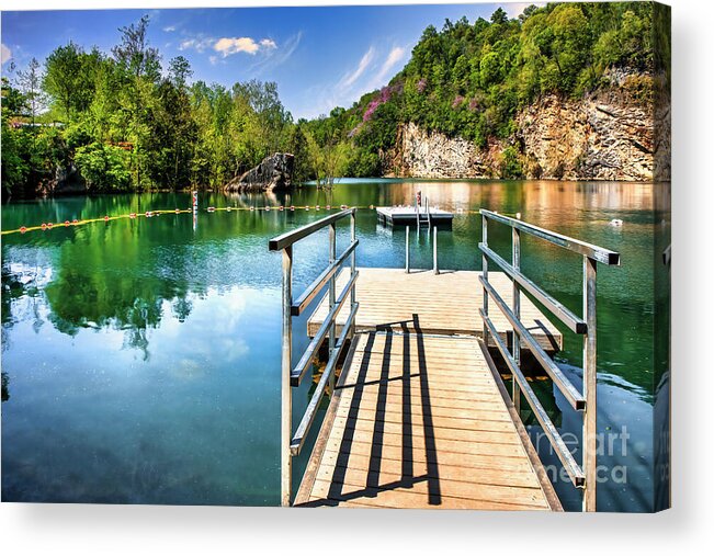 Mead’s Quarry Lake Acrylic Print featuring the photograph Mead's Quarry Lake by Shelia Hunt