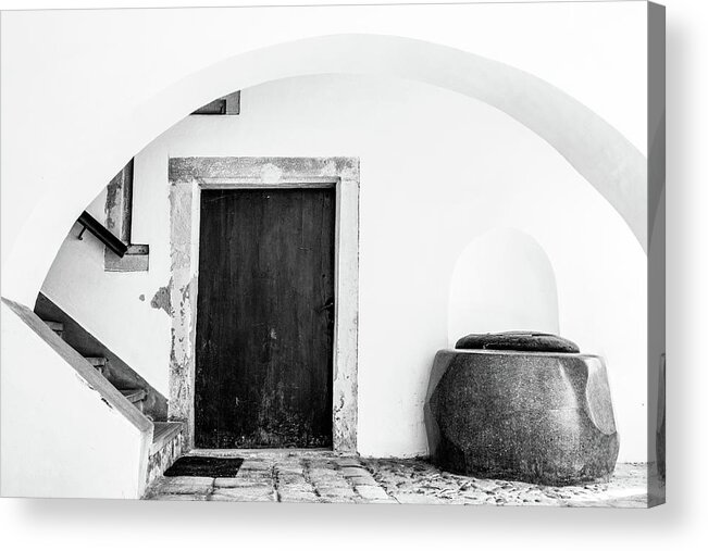 Ancient Acrylic Print featuring the photograph Medieval gateway with stairs, door and well by Viktor Wallon-Hars