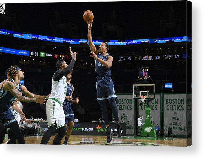 Desmond Bane Acrylic Print featuring the photograph Memphis Grizzlies v Boston Celtics by Brian Babineau