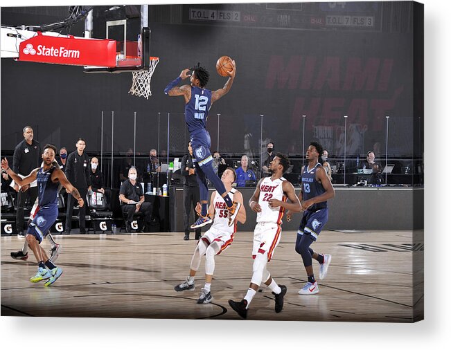 Nba Pro Basketball Acrylic Print featuring the photograph Memphis Grizzlies v Miami Heat by Joe Murphy