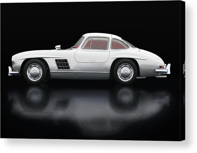 300sl Acrylic Print featuring the photograph Mercedes 300 SL Gullwings Lateral View by Jan Keteleer