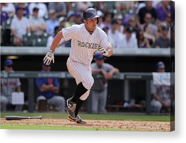National League Baseball Acrylic Print featuring the photograph Michael Mckenry by Doug Pensinger