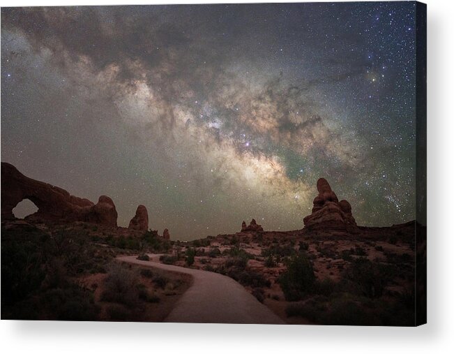 Milky Way Acrylic Print featuring the photograph Milky Way over Arches by Darrell DeRosia