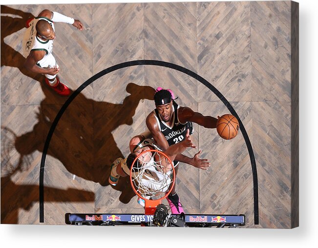 Nba Pro Basketball Acrylic Print featuring the photograph Milwaukee Bucks v Brooklyn Nets by Nathaniel S. Butler