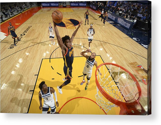 San Francisco Acrylic Print featuring the photograph Minnesota Timberwolves v Golden State Warriors by Noah Graham