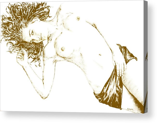 Nude Acrylic Print featuring the painting Minx by Richard Young