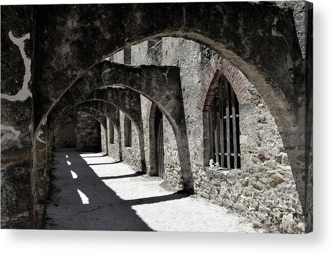 Historical Photograph Acrylic Print featuring the photograph Mission San Jose Arches No One by Expressions By Stephanie