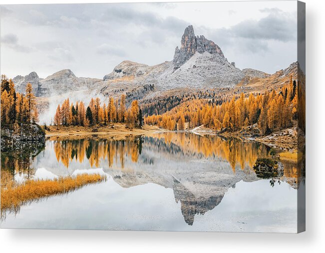 Becco Di Mezzodi Acrylic Print featuring the photograph Misty lago Federa by Patrick Van Os