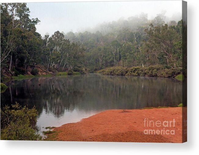 Blackwood Acrylic Print featuring the photograph Misty Morning, Bridgetown. Western Australia by Elaine Teague