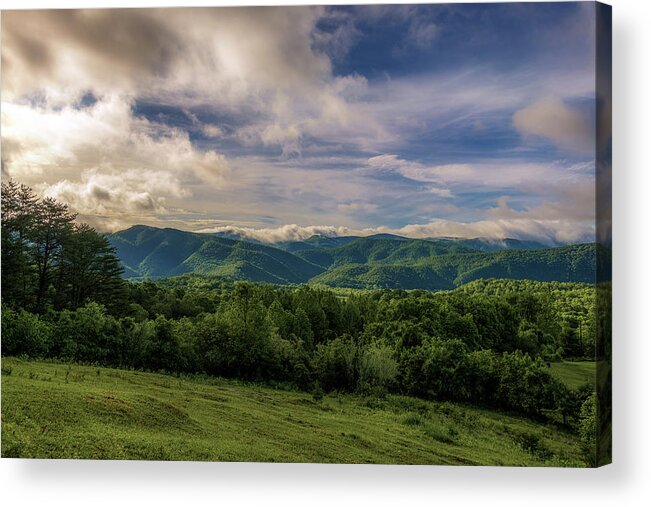 Landscape Acrylic Print featuring the photograph Misty Mountains by Tricia Louque