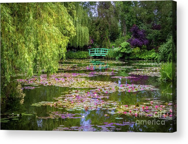 Claude Monet Acrylic Print featuring the photograph Monet's Waterlily Pond, Giverny, France by Liesl Walsh