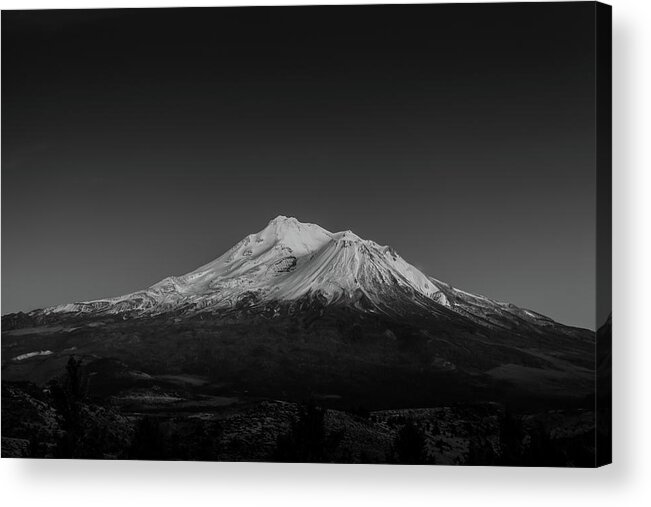 Mountain Acrylic Print featuring the photograph Monochrome Mount Shasta by Ryan Workman Photography
