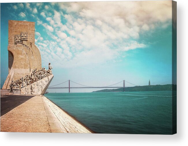 Lisbon Acrylic Print featuring the photograph Monument To The Discoveries Lisbon Portugal by Carol Japp