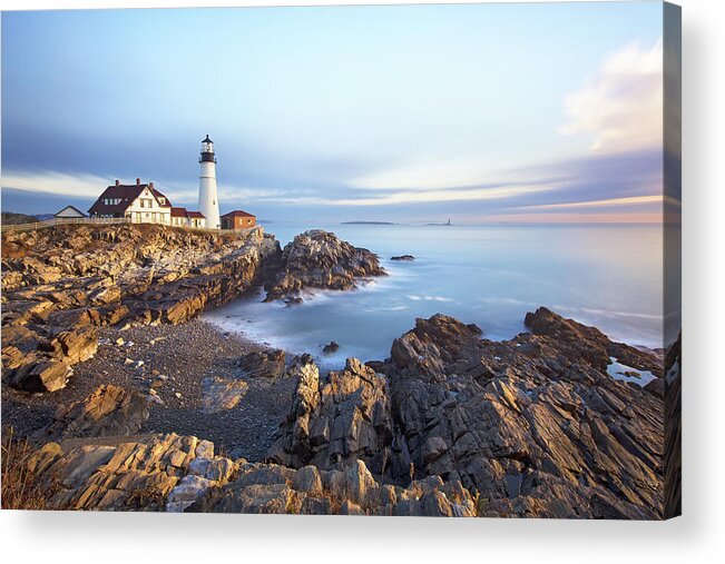 Portland Head Lighthouse Acrylic Print featuring the photograph Morning at Portland Head by Eric Gendron
