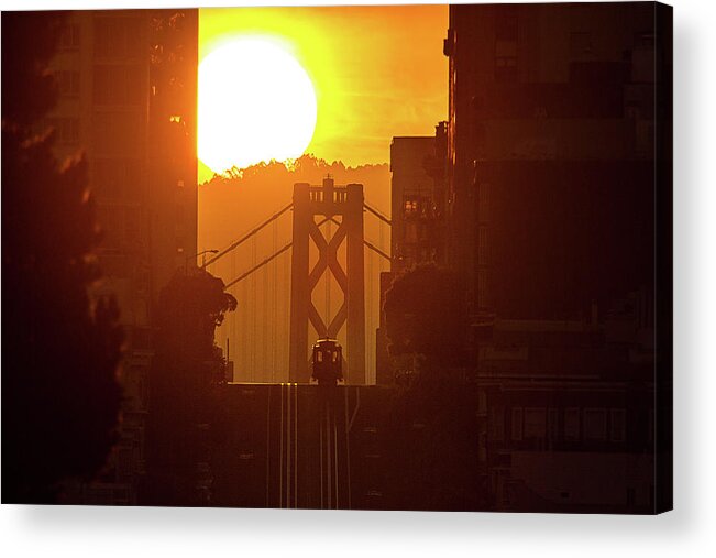  Acrylic Print featuring the photograph Morning Cable Car by Louis Raphael