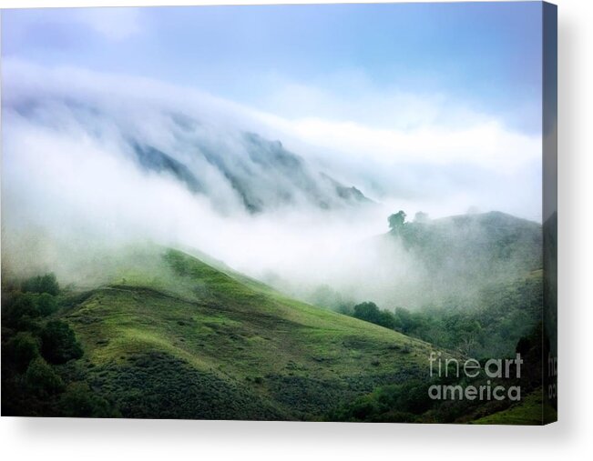 Hills Acrylic Print featuring the photograph Morning Fog by Ellen Cotton