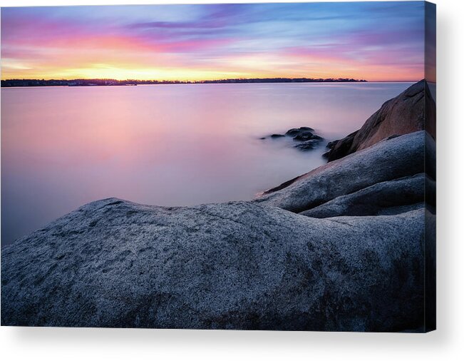 Stage Fort Park Acrylic Print featuring the photograph Morning Pastels,Stage Fort Gloucester MA. by Michael Hubley