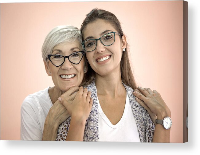 Arm Around Acrylic Print featuring the photograph Mother and daughter by Nastasic