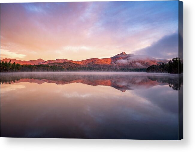 52 With A View Acrylic Print featuring the photograph Mount Chocorua Autumn Mist by Jeff Sinon