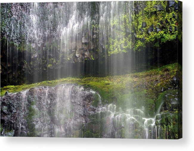 Multnomah Falls Acrylic Print featuring the photograph Multnomah Waterfall Details by Christopher Johnson