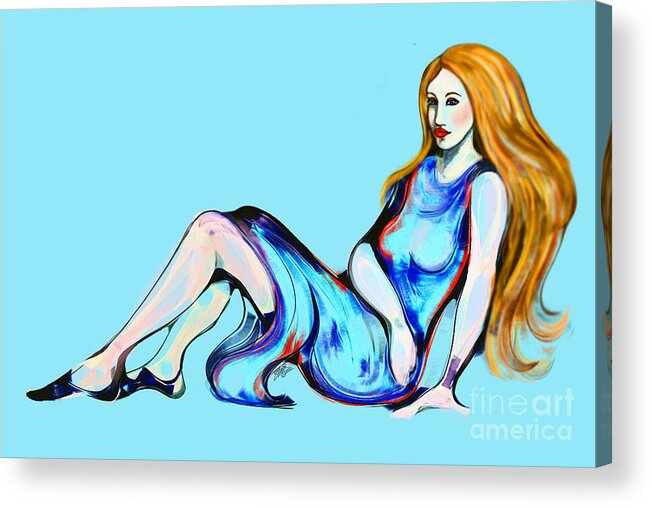 Contemporary Figurative Art Acrylic Print featuring the digital art My Daughter Francesca by Stacey Mayer