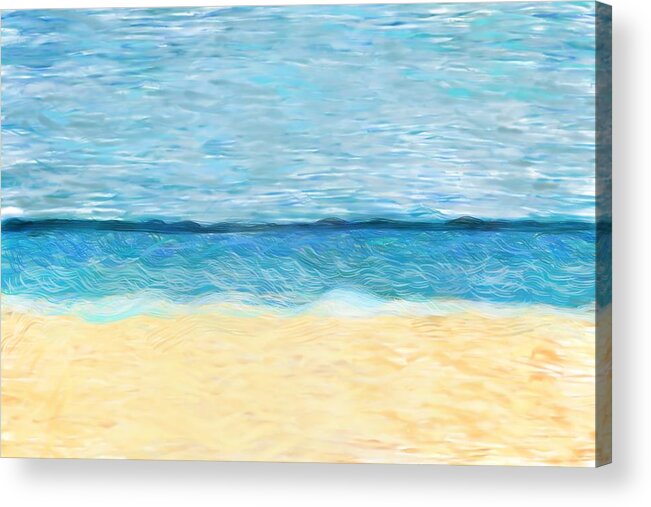 Beach Acrylic Print featuring the digital art My Happy Place by Christina Wedberg