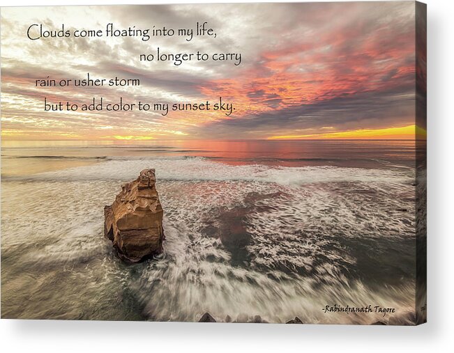 Rabindranath Tagore Acrylic Print featuring the photograph My Sunset Sky, Tagore #1 by Joseph S Giacalone