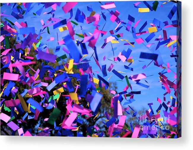 New Orleans Acrylic Print featuring the photograph Mystic Krewe of Barkus Parade Past Confetti In New Orleans by Michael Hoard